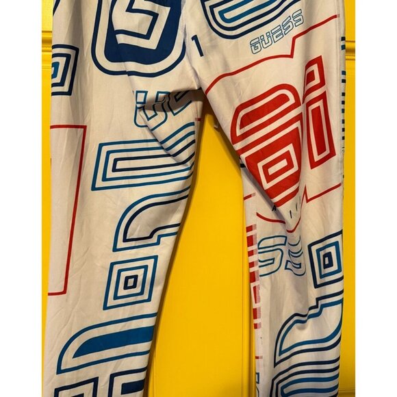 GUESS leggings pants running activewear size large logo print Athleisure Stretch - Picture 7 of 15